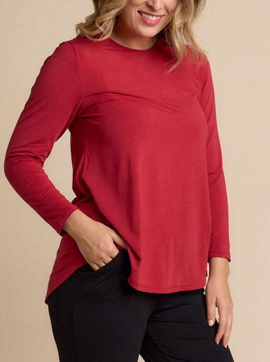 TANI MARLE CARA LONG SLEEVE TOP (Red Berry)