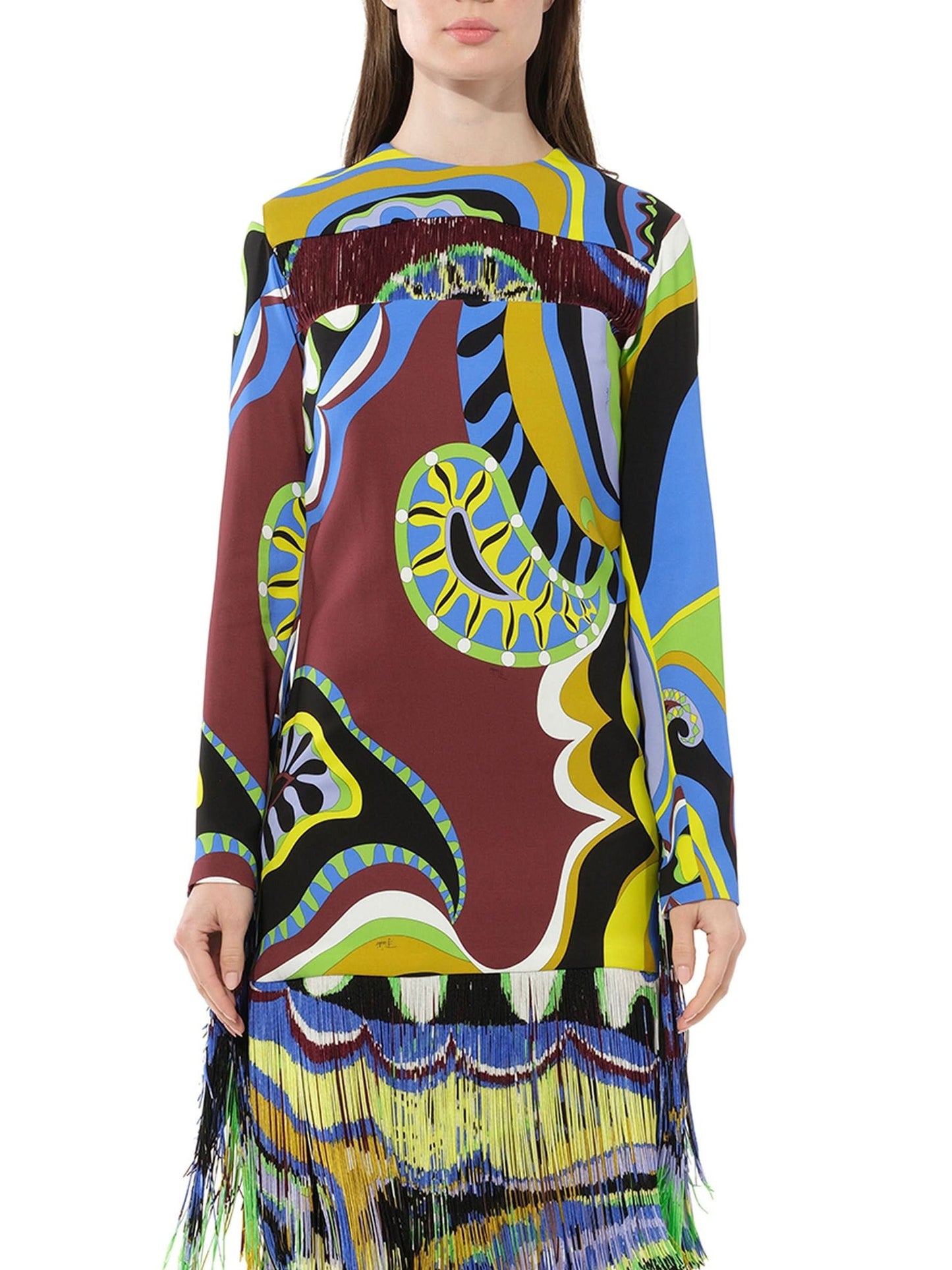 Image of a model wearing Dress. Productname: PUCCI Tassel Dress in Multicolor colour by brand - PUCCI