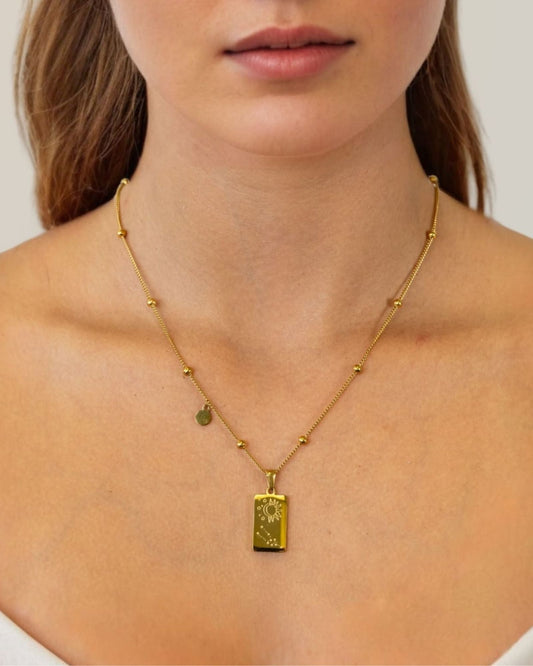 LAVANA Taurus Gold Zodiac Tag Necklace