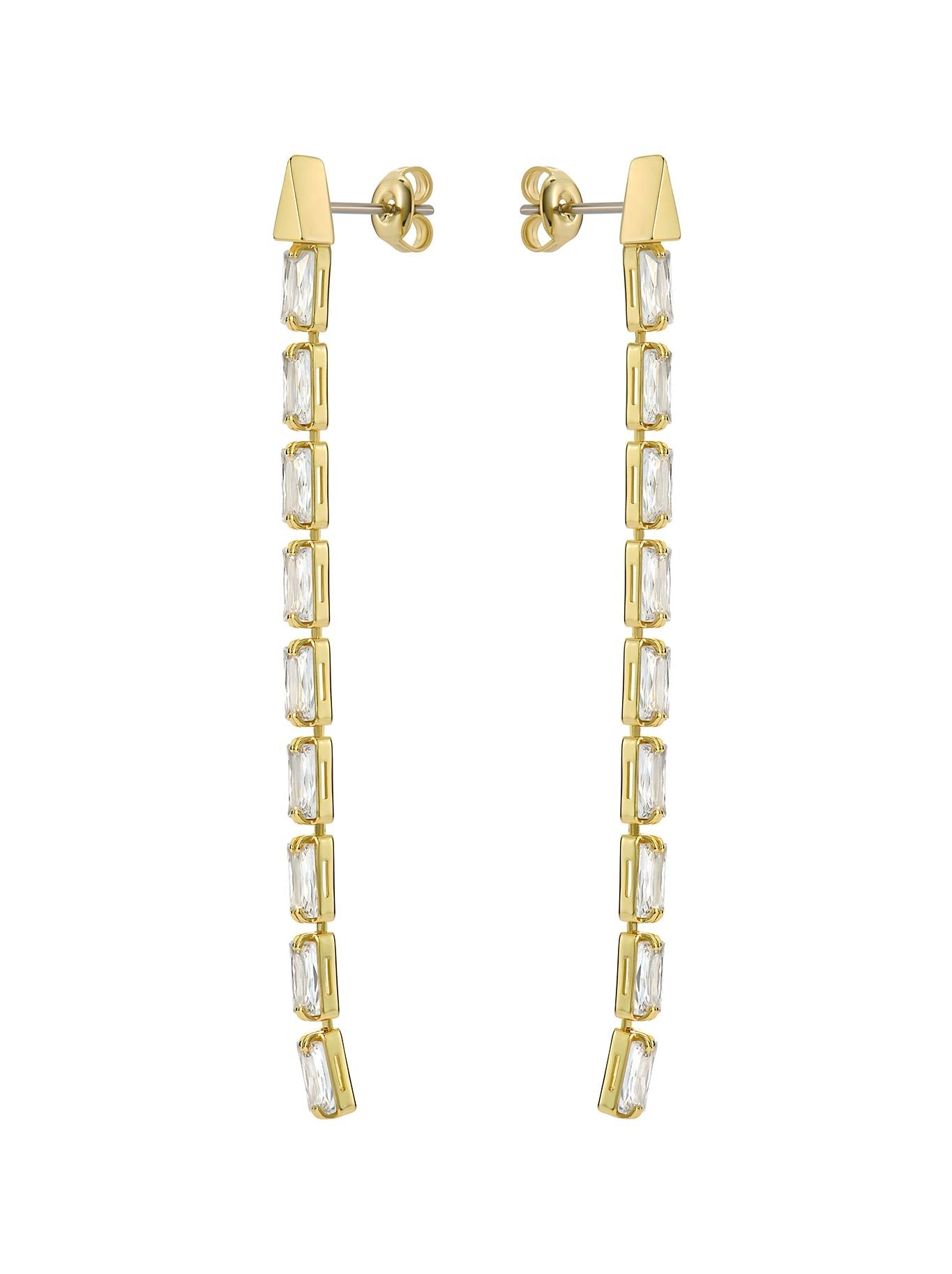 TED BAKER ISALIE BAGUETTE CRYSTAL EARRINGS (Gold)