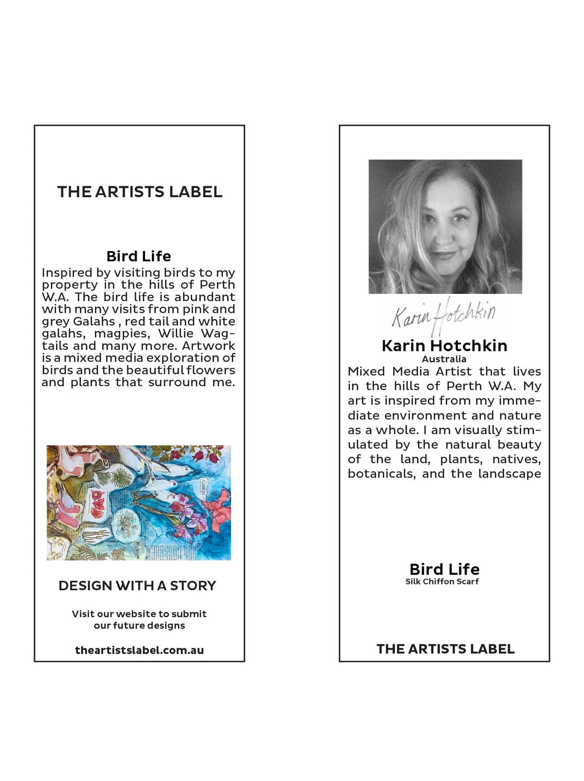 THE ARTISTS LABEL BIRD LIFE SILK SCARF (Print)
