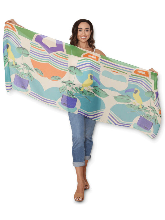 THE ARTISTS LABEL TOUCAN & PLANT SCARF (Print)