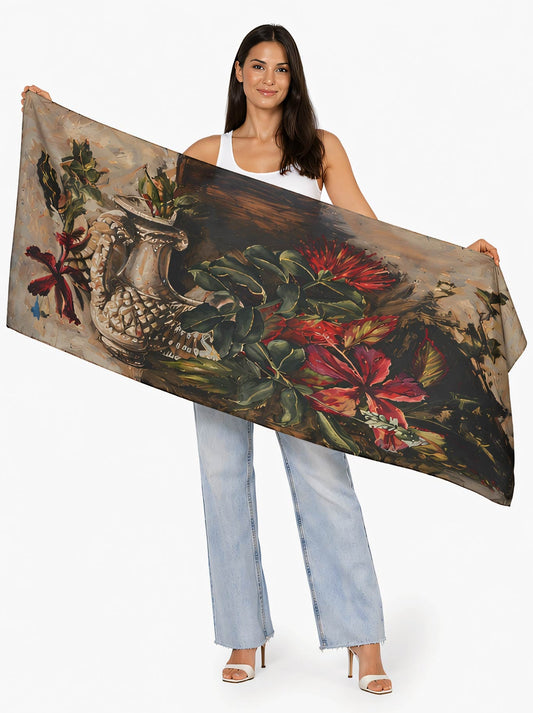 The Artists Label Nas In A Vase Wool Scarf (Print)