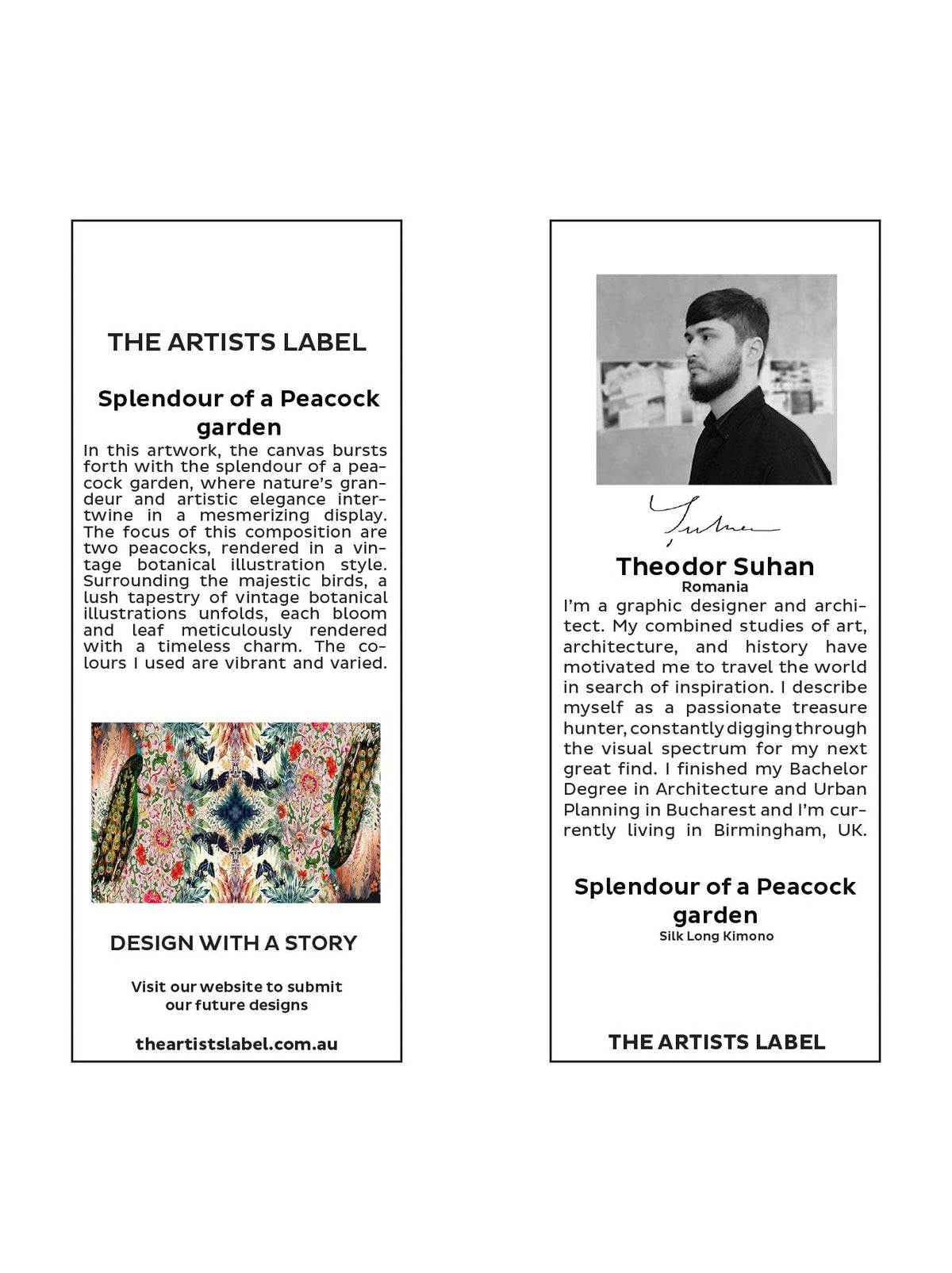 The Artists Label Splendour Of The Peacock Silk Long Kimono (Print)