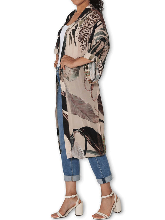 The Artists Label Radio Garden Silk Long Kimono (Print)