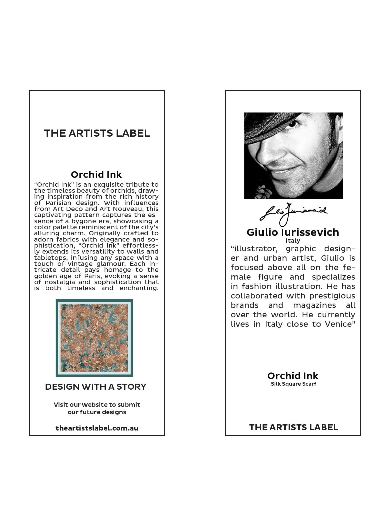 The Artists Label Orchid Ink Silk Square Scarf (Print)
