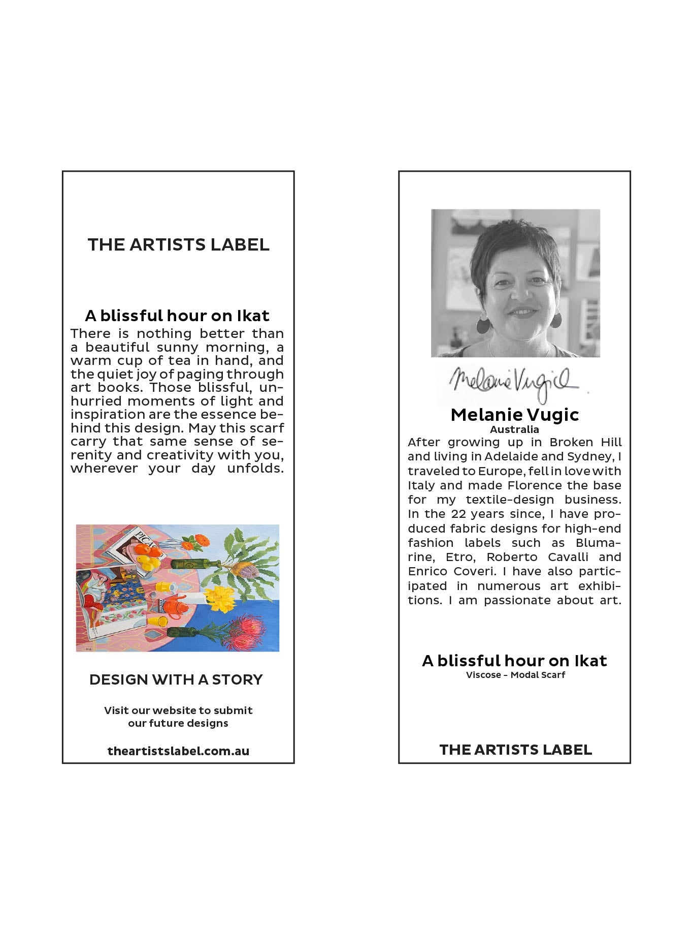 The Artists Label A Blissful Hour On Ikat Scarf (Print)