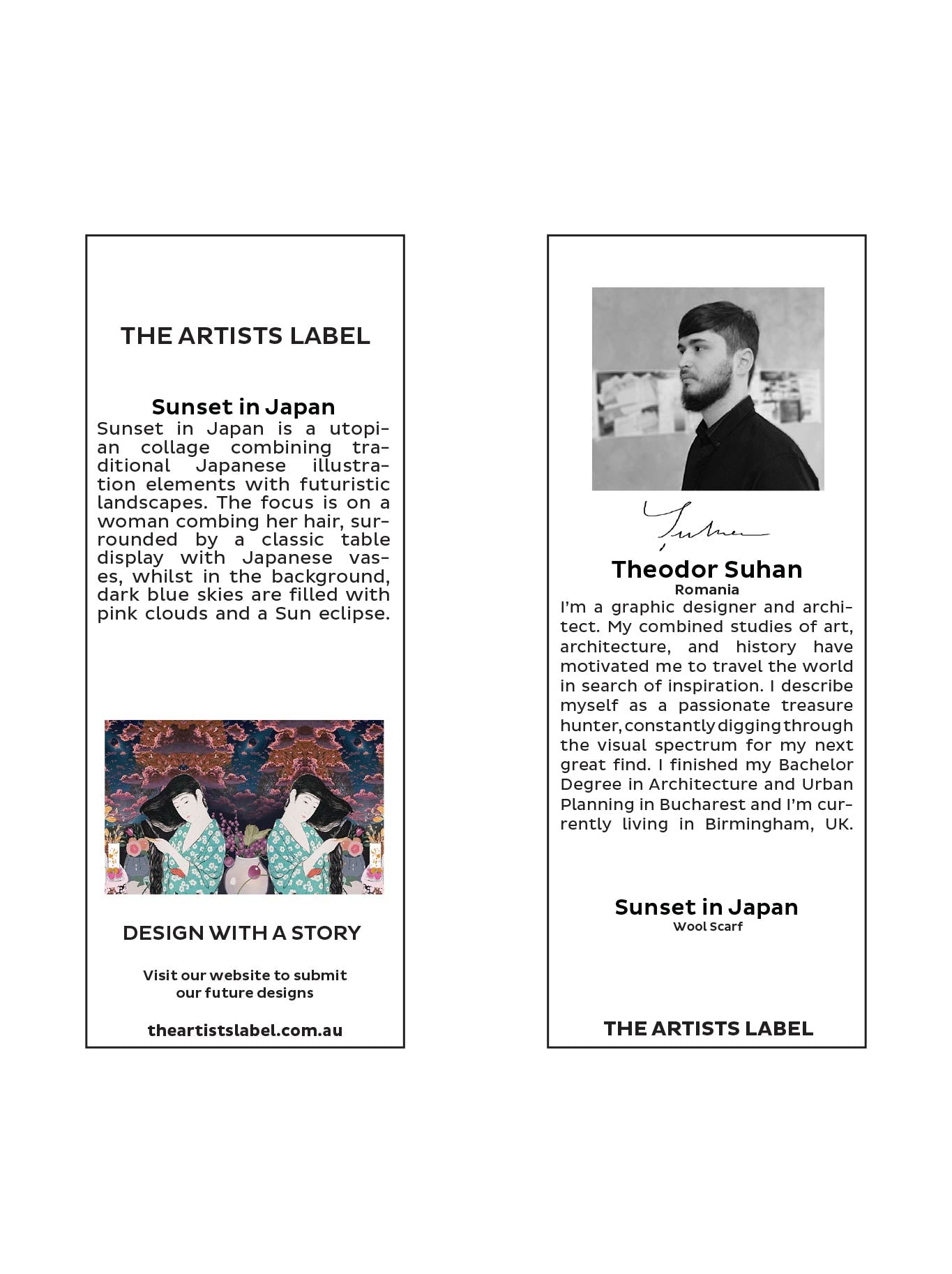 THE ARTISTS LABEL SUNSET IN JAPAN WOOL SCARF (Print)