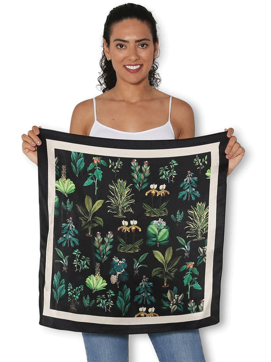 THE ARTIST LABEL ANCIENT BOTANY SILK SQUARE SCARF (Print)