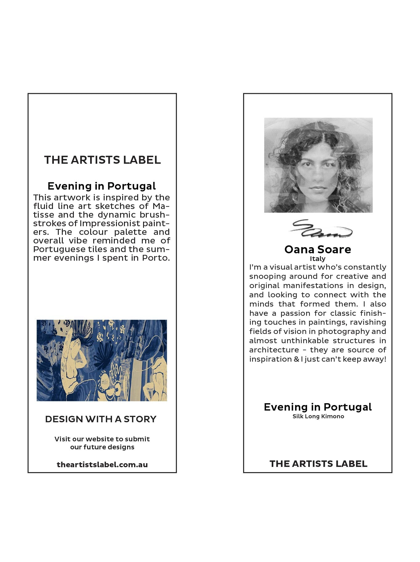 THE ARTISTS LABEL AN EVENING IN PORTUGAL LONG SILK KIMONO (Print)