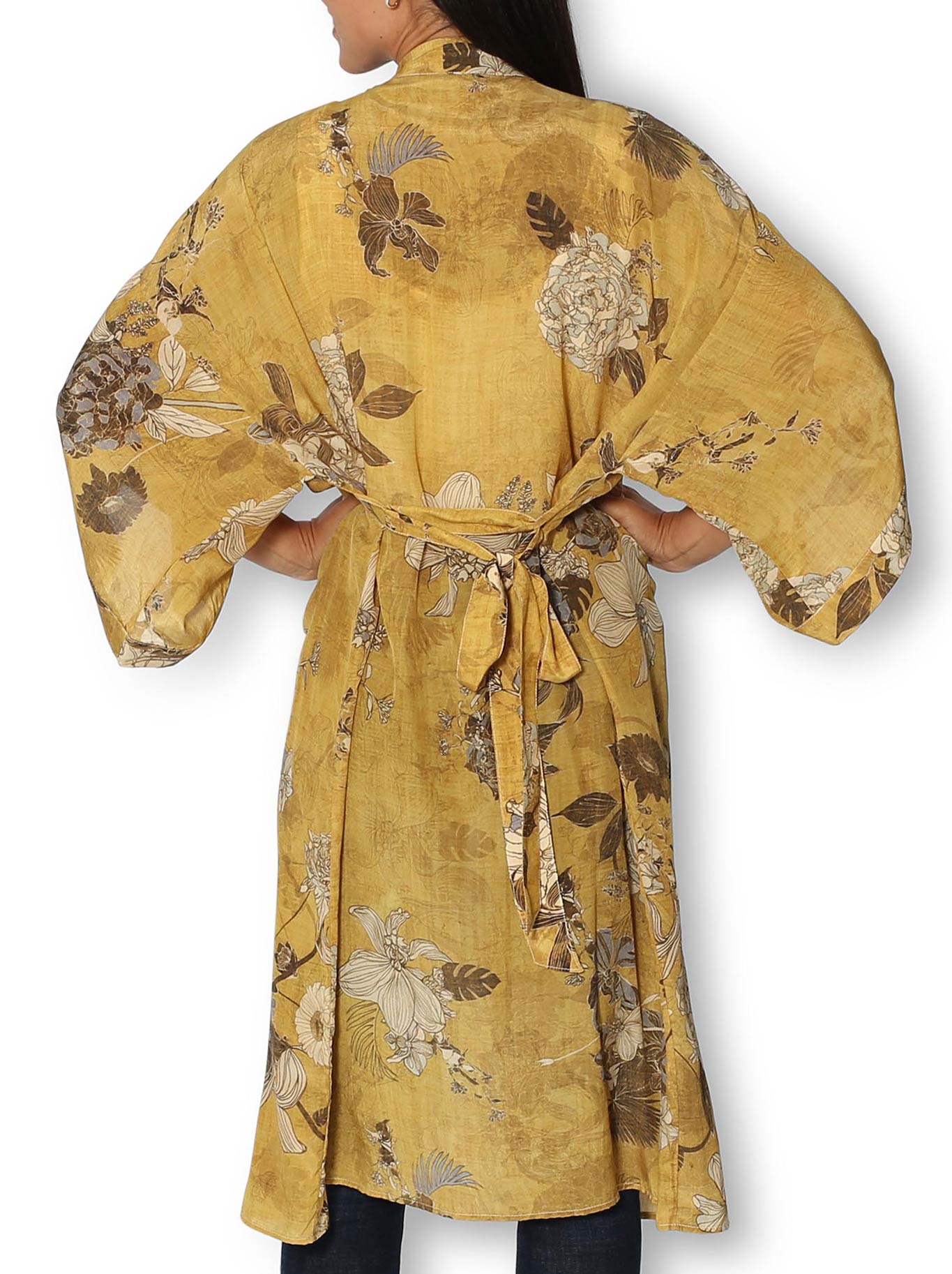 THE ARTISTS LABEL ORIENTE FOULARD LONG SILK KIMONO (Multi)