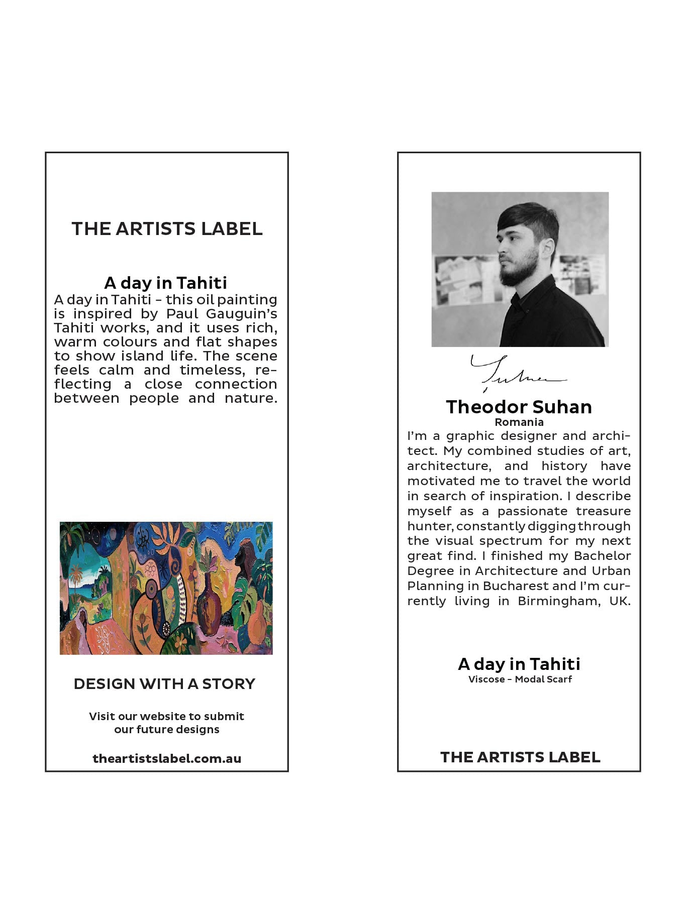 THE ARTISTS LABEL A DAY IN TAHITI SCARF (Print)