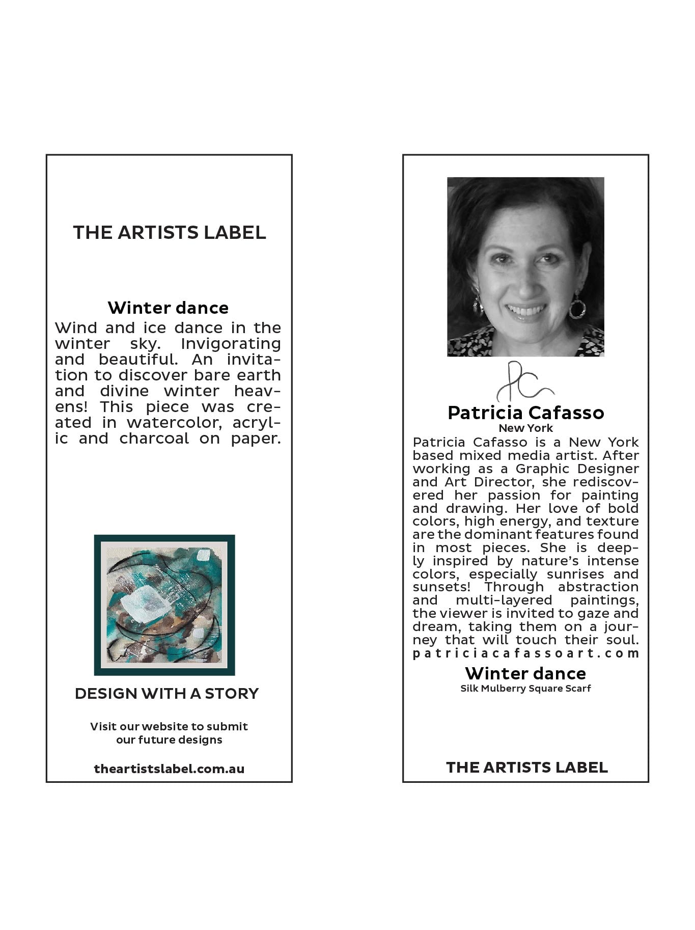 THE ARTISTS LABEL WINTER DANCE SILK SQUARE SCARF (Print)