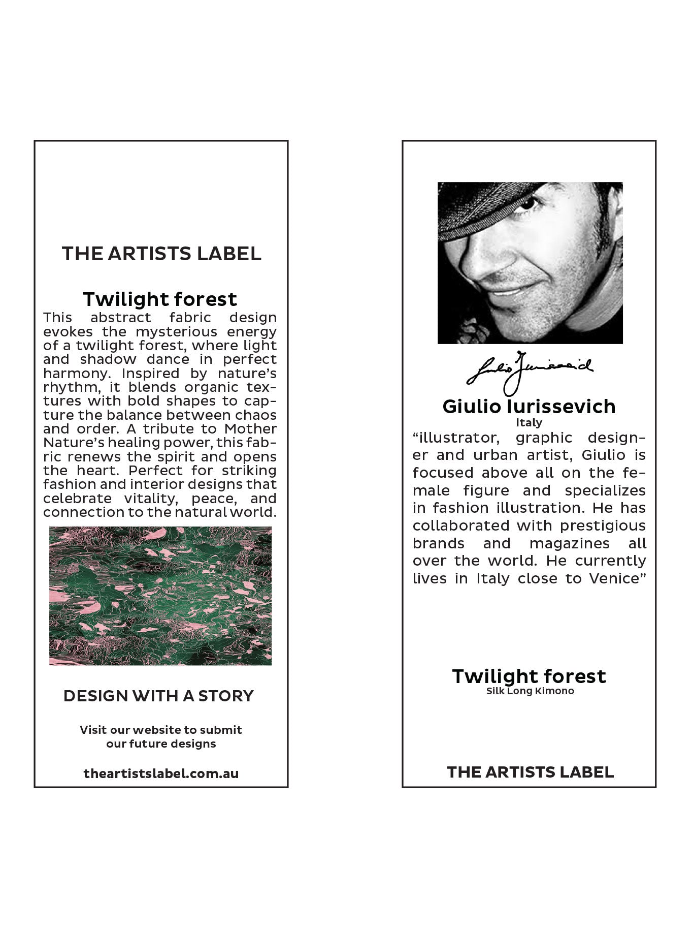 THE ARTISTS LABEL TWILIGHT FOREST LONG SILK KIMONO (Print)