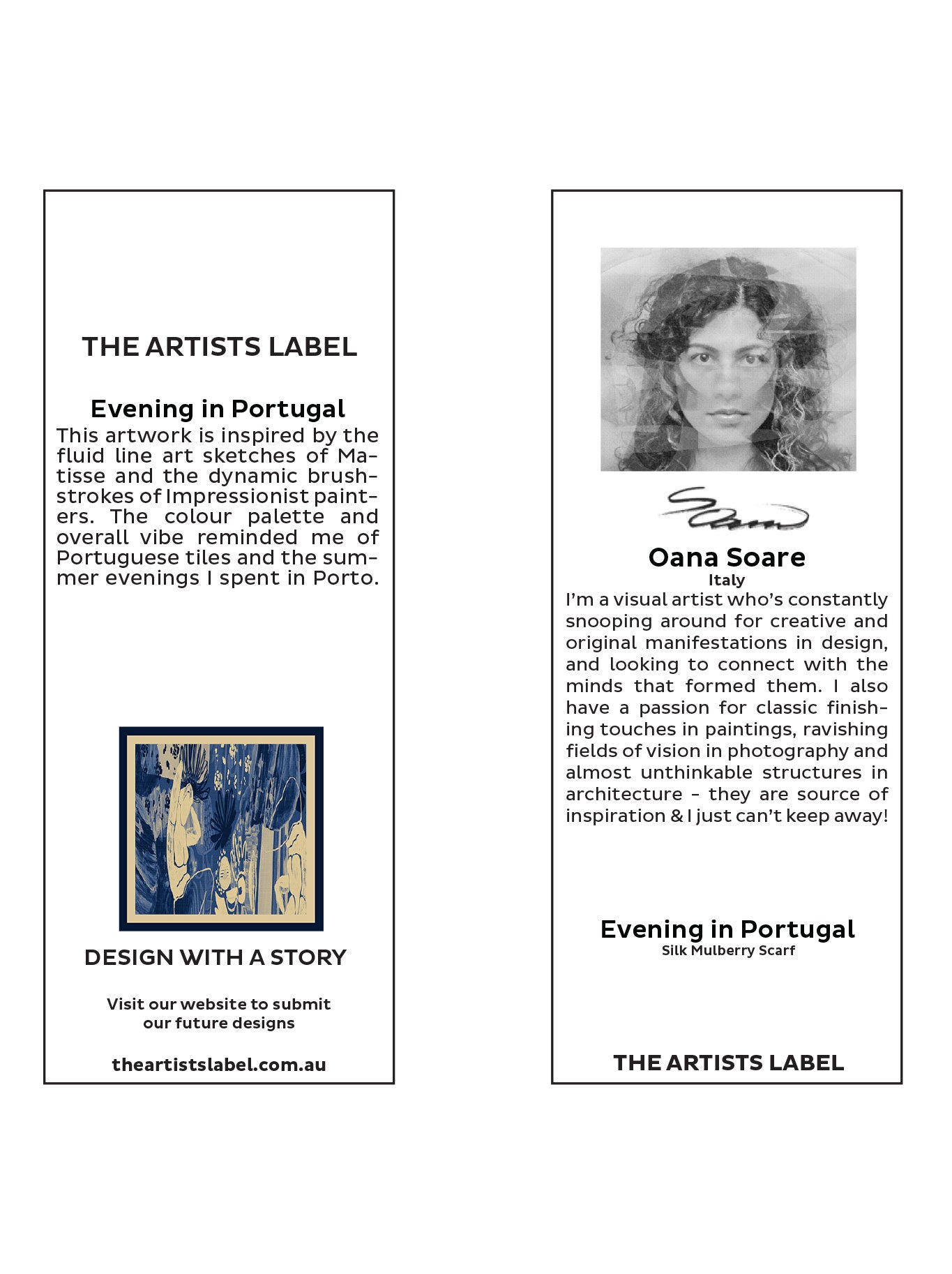 The Artists Label Evening In Portugal Silk Square Scarf (Print)