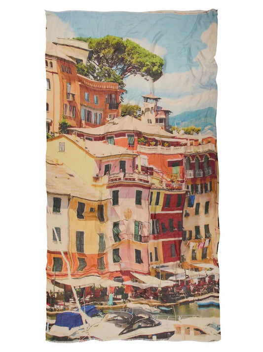 THE SCARF COMPANY PORTOFINO HARBOUR LIGHTS LUXE SCARF (Print)