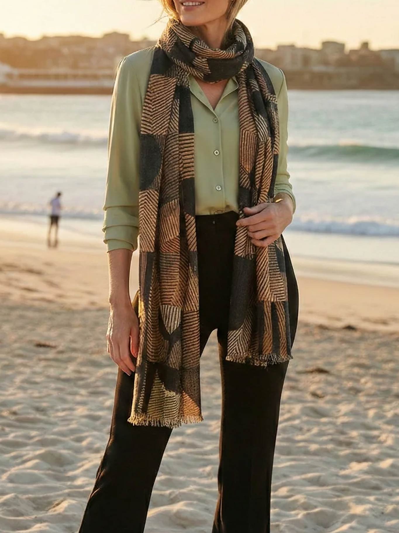 THE SCARF COMPANY FRANCES WOOL SCARF (Geometric)