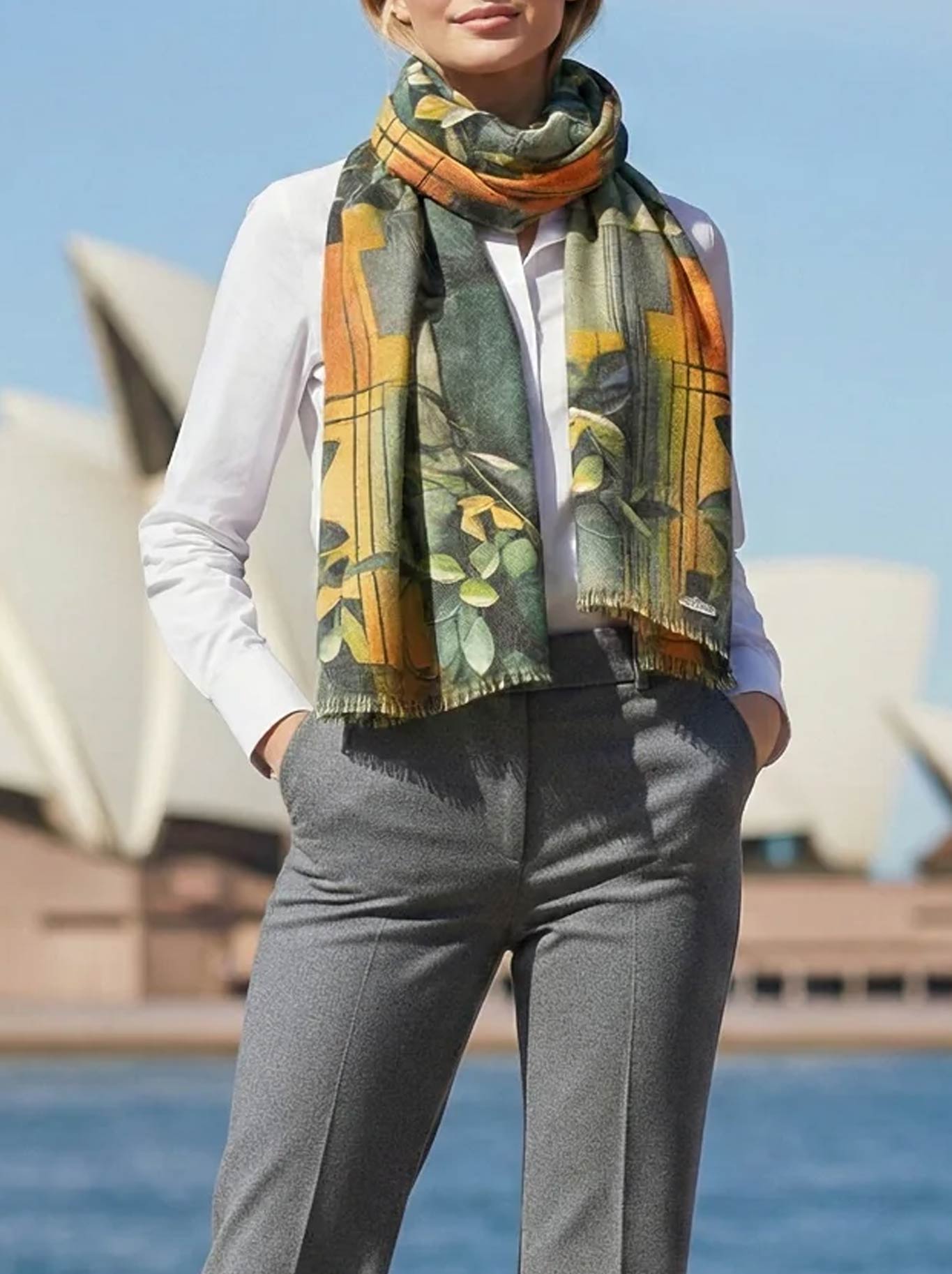 THE SCARF COMPANY GEORGINA WOOL SCARF (Floral)