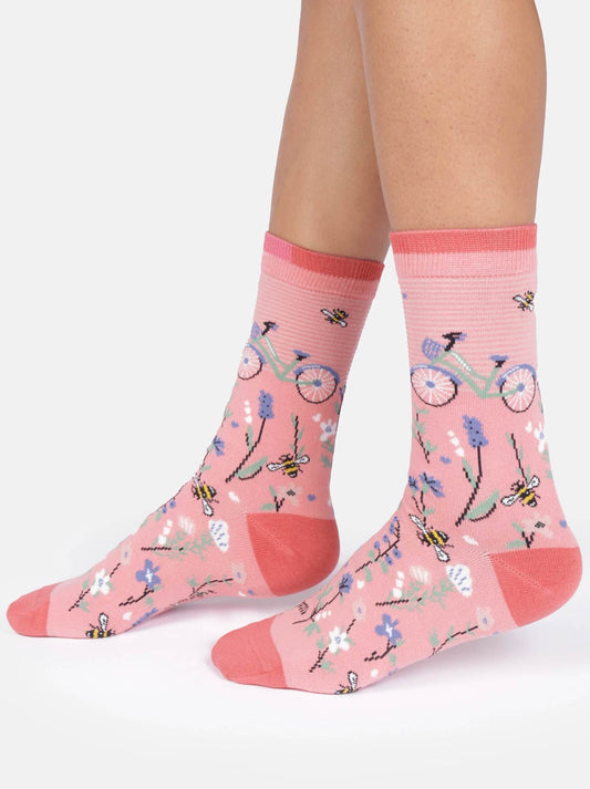 Thought Meadow Bike Organic Crew Socks (Blossom)