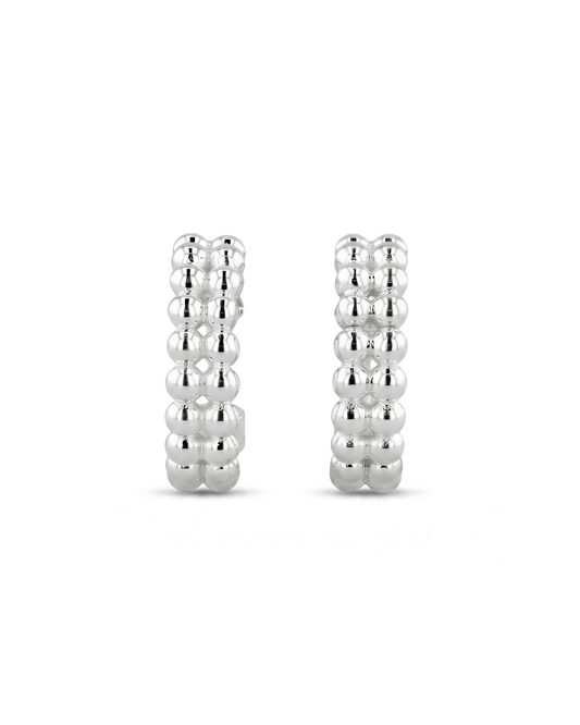LAVANA Tiny Pebbles Silver Hoop Earrings