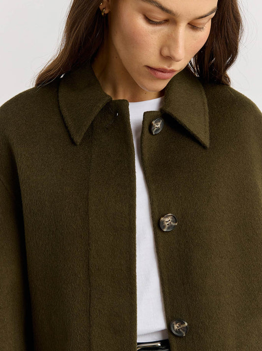 TOORALLIE BUTTON FRONT WOOL JACKET (Kale)