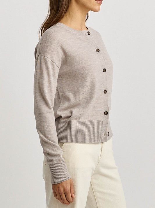 TOORALLIE FINE KNIT CARDI (Light Oat)