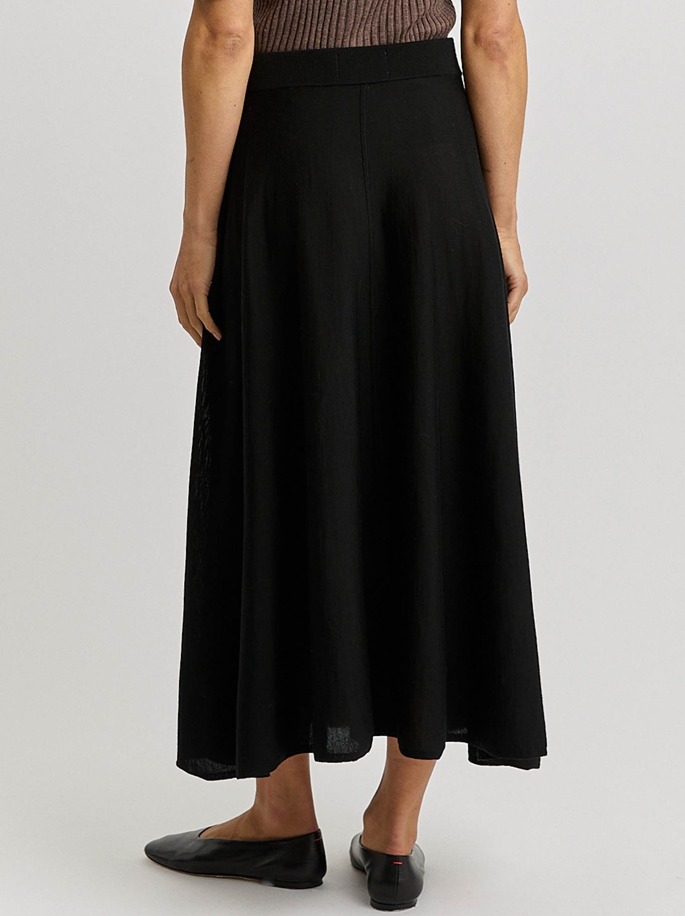 TOORALLIE A-LINE MIDI SKIRT (Black)
