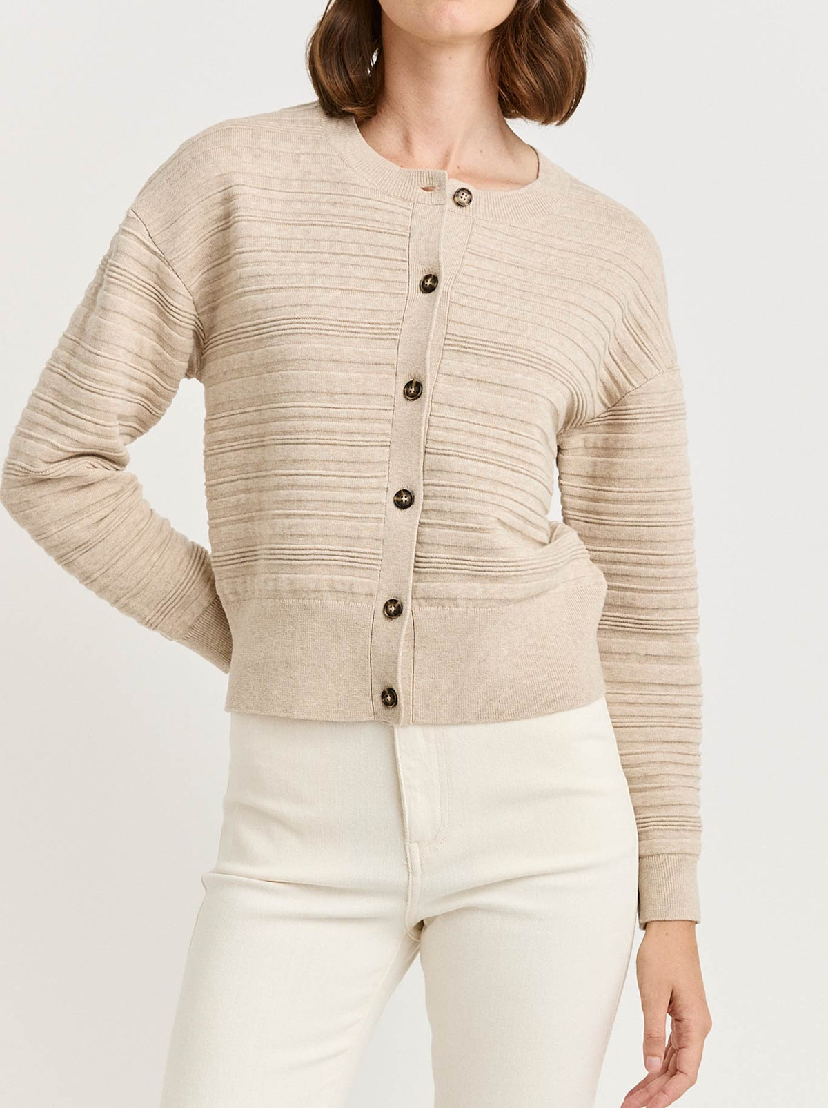 TOORALLIE PARALLEL KNIT CARDI (Black)