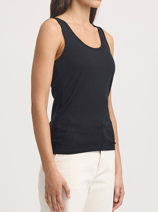 TOORALLIE MERINO SCOOP TANK (Black)