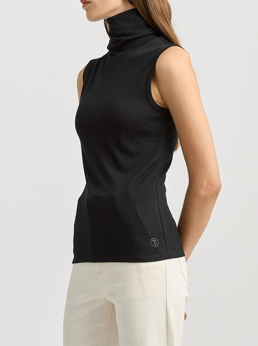 TOORALLIE SLEEVELESS ROLL NECK (Black)