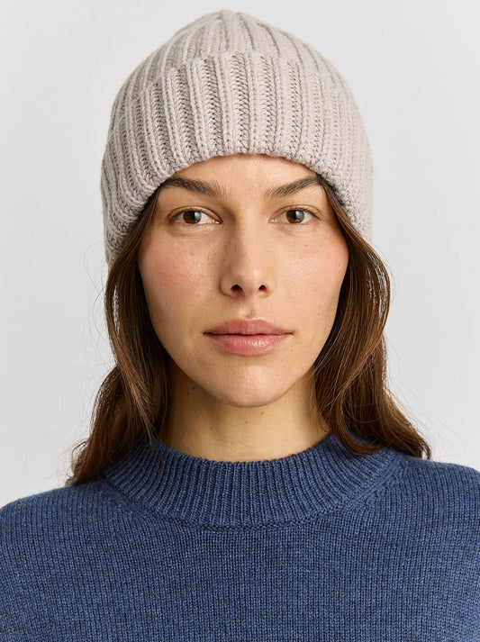 TOORALLIE CHUNKY WOOL BEANIE (Light Oat)