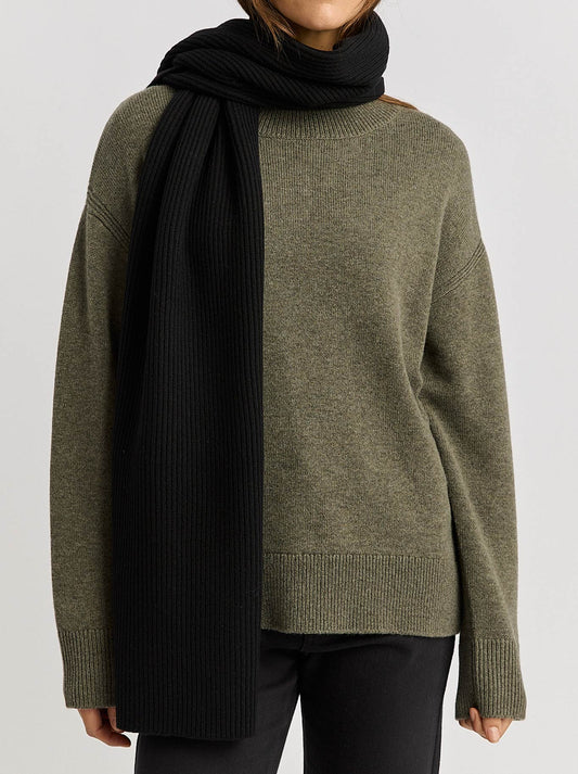 Image of Scarves & Shawls. Product name - TOORALLIE FINE RIB SCARF in Ash colour by brand - Toorallie