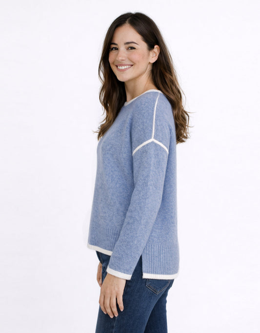 132 Fashion Tori Trim Knit (Blue)