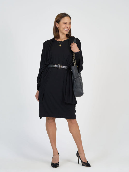 Lou Lou Turner Long-Sleeve Bamboo T-Shirt Dress (Black)