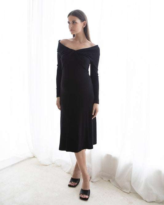 Soon Maternity Twist Off shoulder Dress