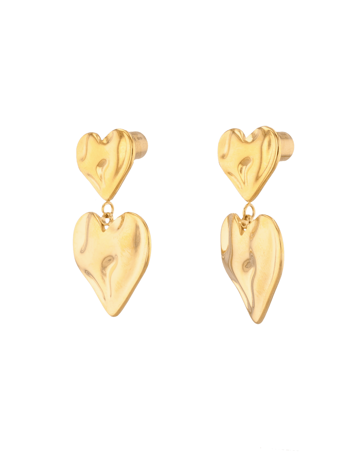 LAVANA Twofold Gold Heart Earrings