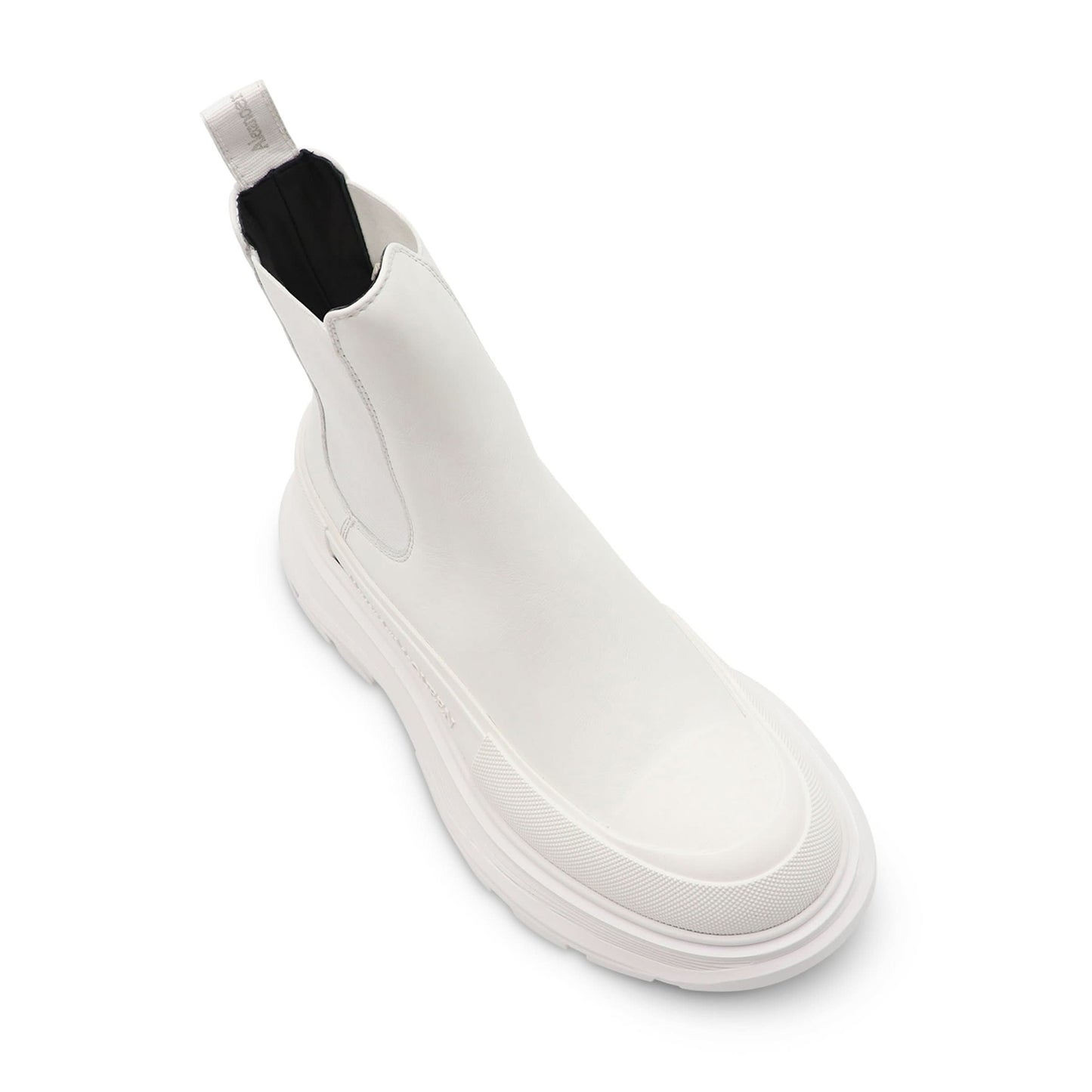 ALEXANDER McQUEEN Tread Slick Chelsea Boots (White/Silver)