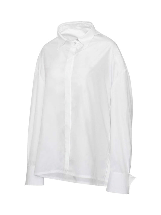 GIVENCHY Oversized Shirt With Drapped Collar (White)