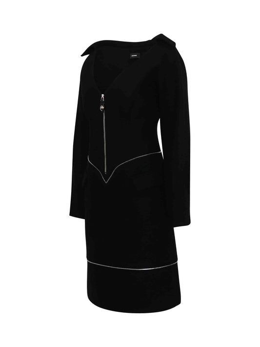 WE11DONE Off-Shoulder Neck Line Dress (Black)