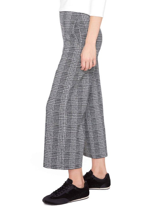 UP! PLAID TECHNO WIDE-LEG CROPPED PANT (Artic)