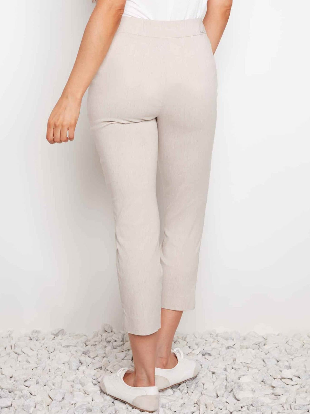 Up! Techno Cuffed High Low Crop (Linen)