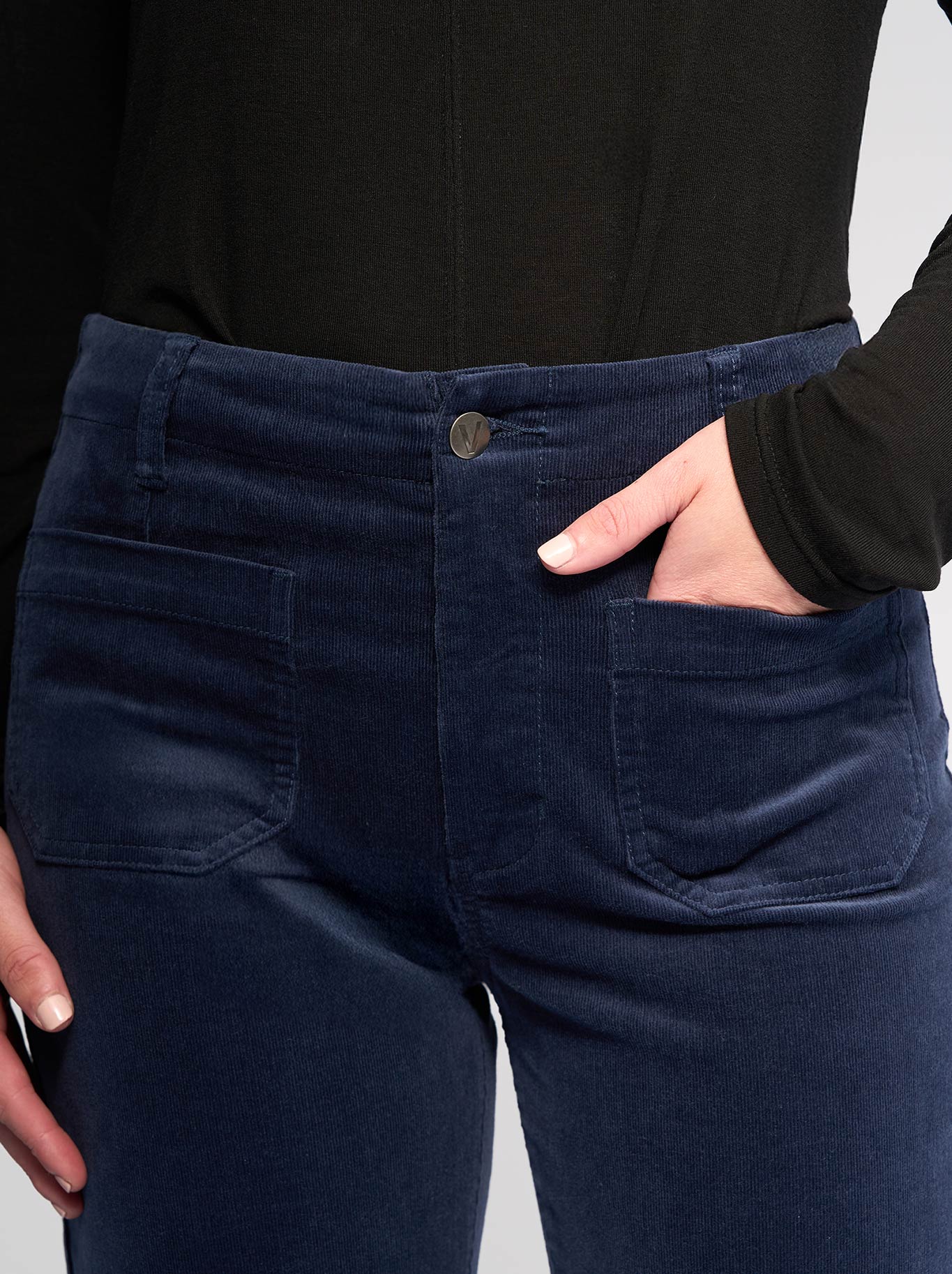 Vassalli Ankle Grazer Cord Pant (Slate)