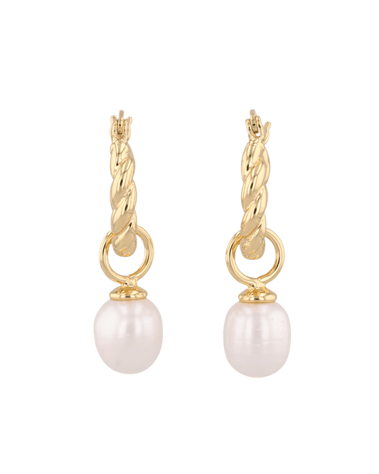 LAVANA Vieste Gold Pearl Hoop Earrings