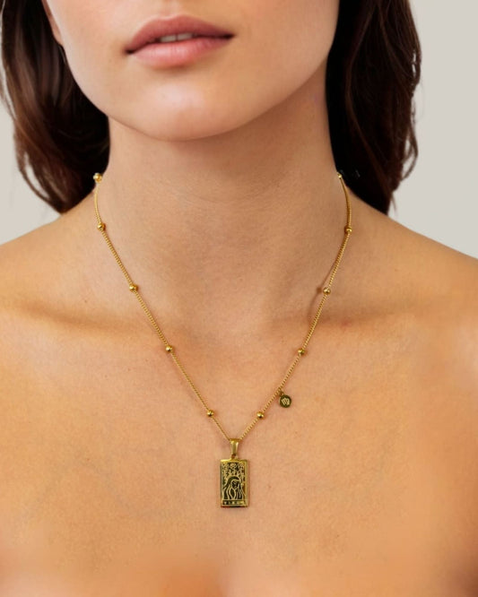 LAVANA Virgo Gold Zodiac Tag Necklace