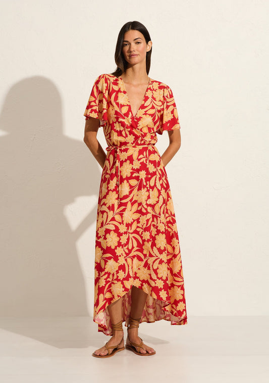 Auguste The Label Kirby Wrap Maxi Dress (Red)
