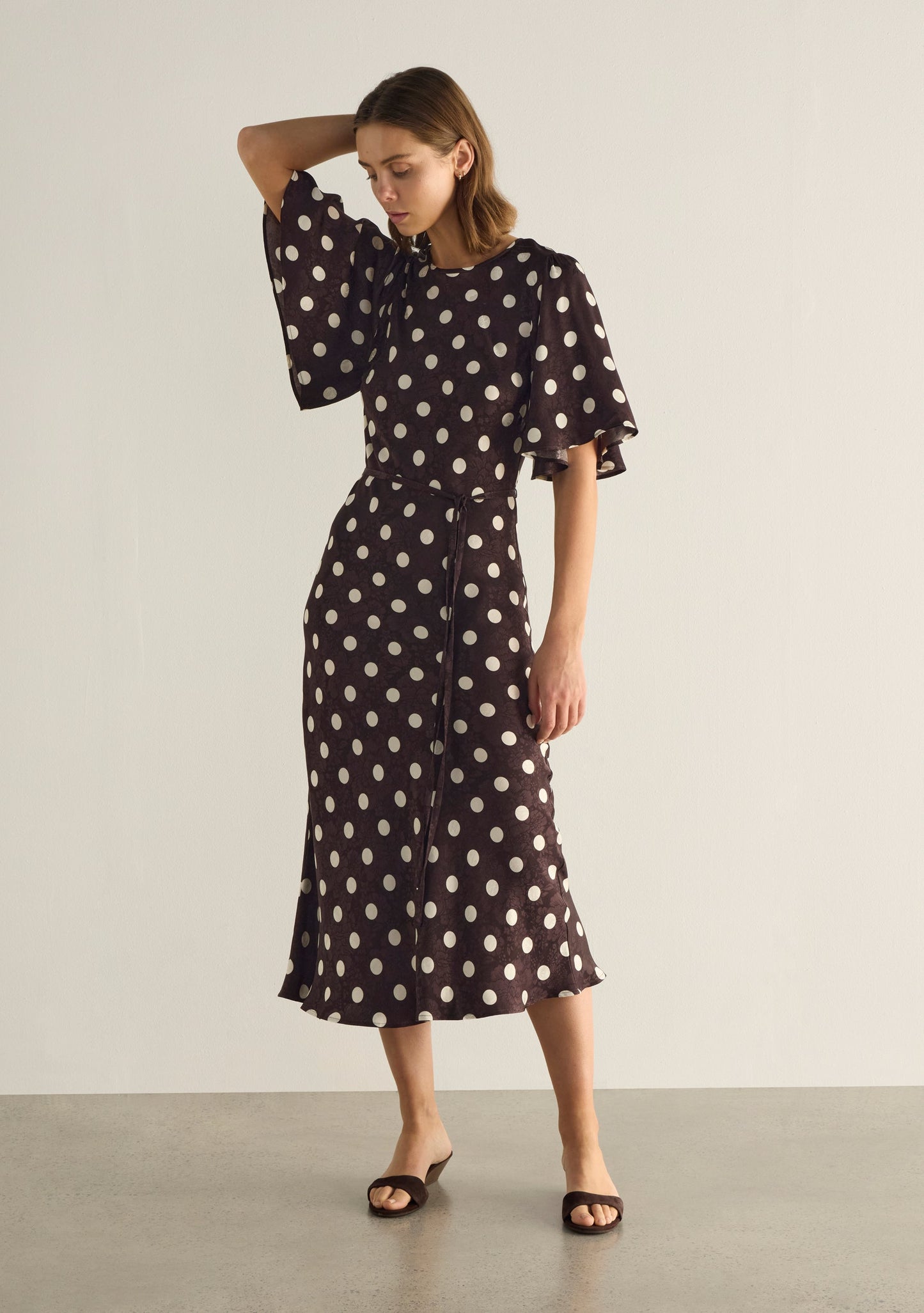 Auguste The Label Nara Midi Dress (Tan/Brown)