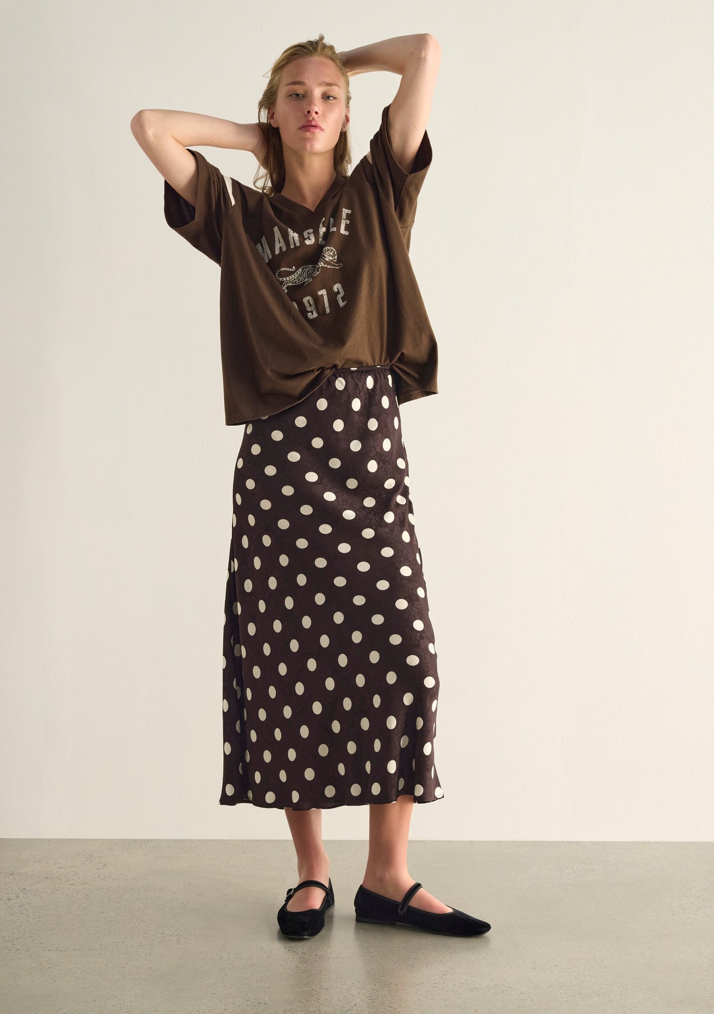 Auguste The Label Sarina Midi Skirt (Tan/Brown)