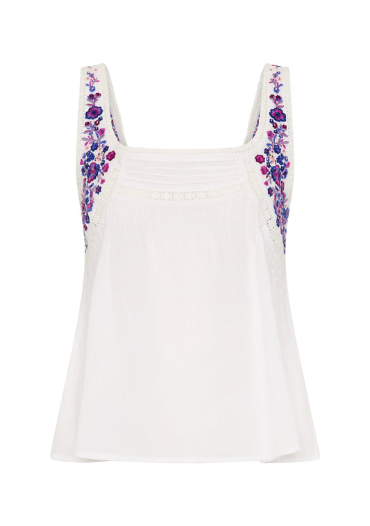 Auguste The Label Amiah Embroirdered Cami (White)