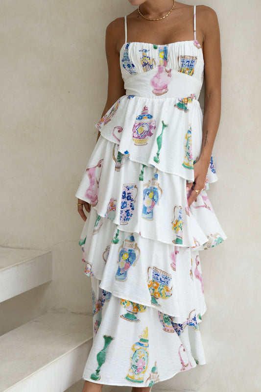 Heychic Elysiana Multicolour Abstract Layered Maxi Dress (Multi)