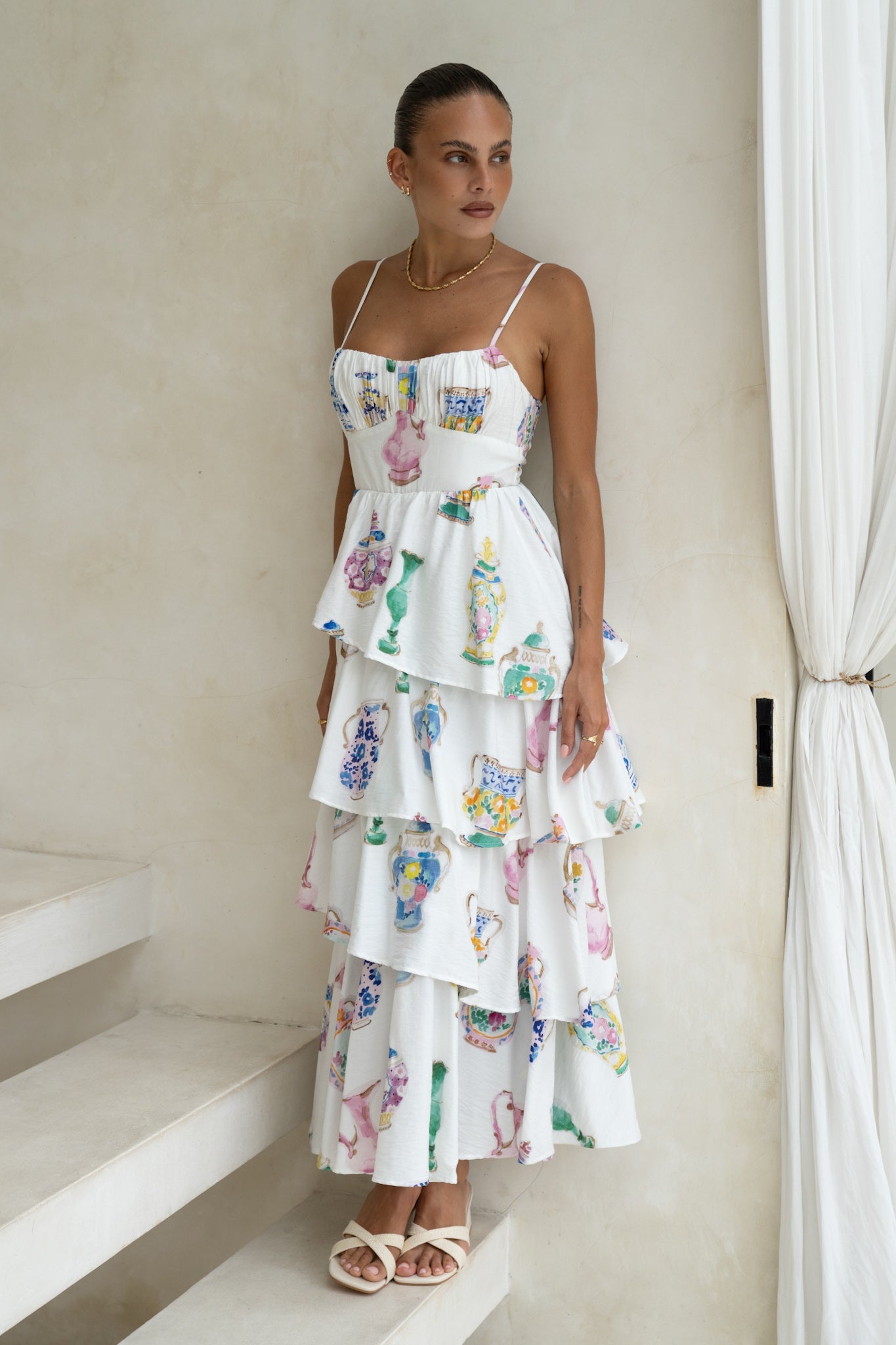 Heychic Elysiana Multicolour Abstract Layered Maxi Dress (Multi)